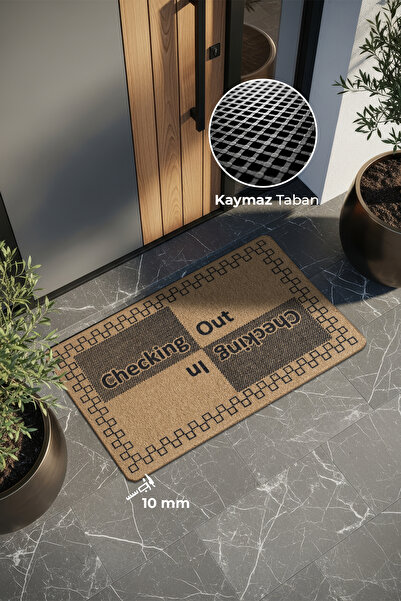 KARMAT Cheking in Chekin Out, in and Out, Door Mat, Long Lasting Doormat, House Gift for Dowry