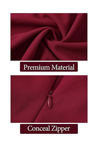 OEM Long sleeveless dress with burgundy lace L