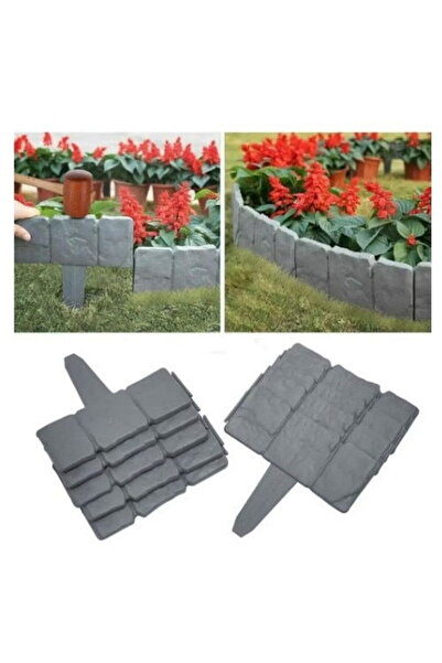 SGTT Set of 10 decorative borders for garden boundaries, stone imitation, 25x23 cm, length 2.5 m