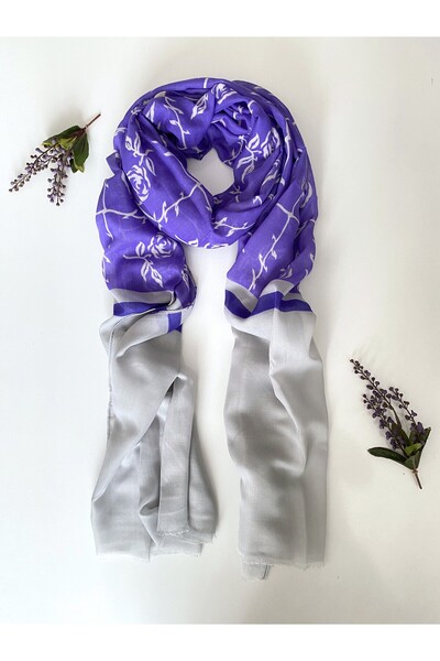 GOX Rose Pattern Double Color Cotton Shawl