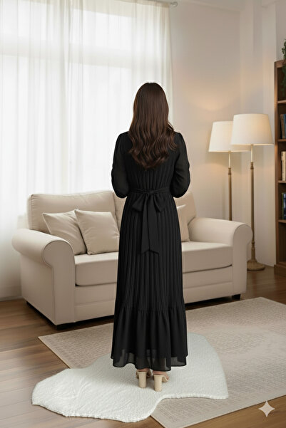 CYM Butik Plisované šifonové hidžábové šaty