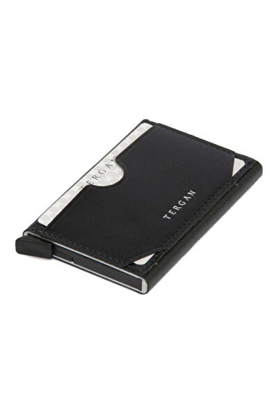 Tergan Suport pentru carduri de credit unisex din piele naturală neagră - S1KK00000260-B06
