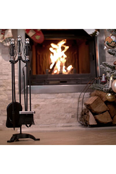 Strend Pro 5-tool fireplace stand set, Strend Pro FT23SB, 66 cm, nickel plated