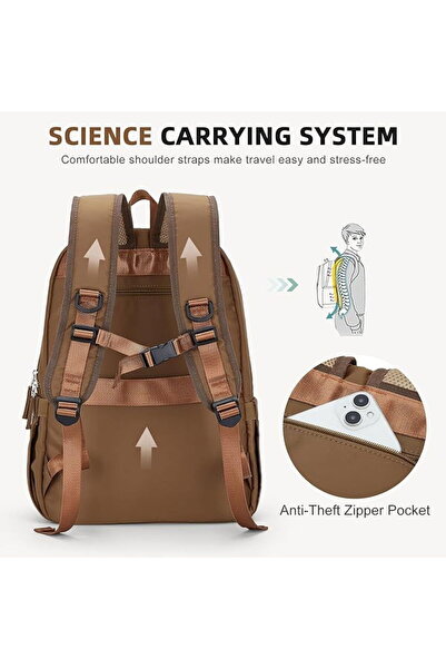 OEM Backpack, school, travel, fitness bag with USB brown