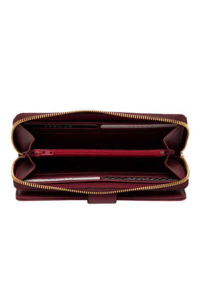 Tergan Claret Red Genuine Leather Women's Wallet - S1Cb00005789-X31