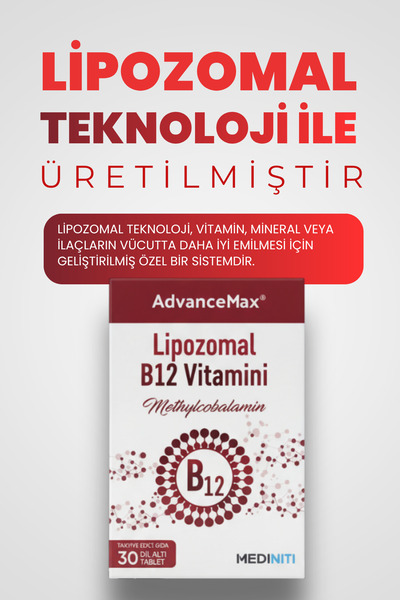 AdvanceMax Lipozomal B12 30 Dilaltı Tablet