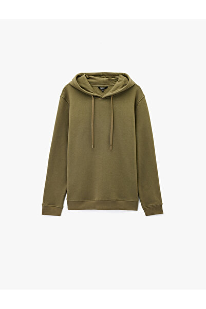Koton Raised Long Sleeve Basic Hooded Sweatshirt