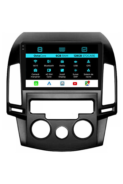 NavStore Navigatie Dedicata Hyundai I30 (2007-2012), 9Inch, 6Gb Ram, 128Gb Stocare, Carplay, Clima manuala