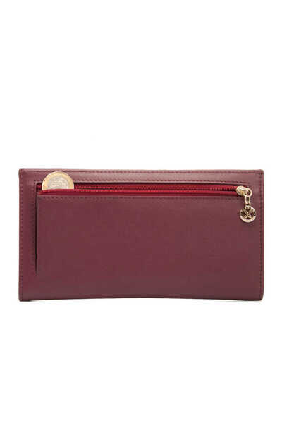 Tergan Claret Red Genuine Leather Women's Wallet - S1Cb00005793-G7Q