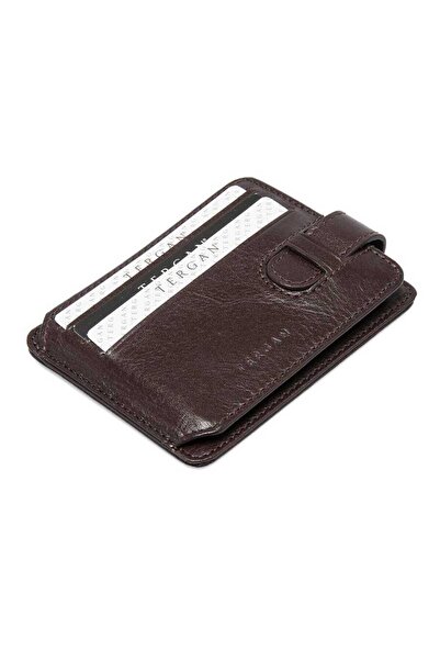 Tergan Καφέ Γνήσιο Δερμάτινο Ανδρικό Θήκη Πιστωτικής Κάρτας - S1KK00001533-B07