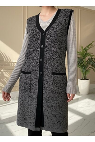 TEK Чорний трикотажний жилет з візерунком для молодої мами