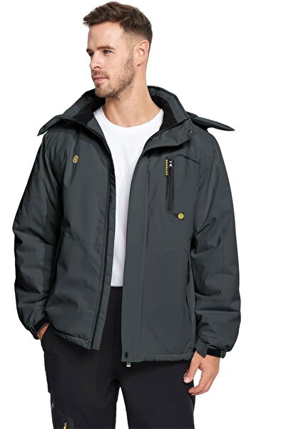 OEM Geacă de iarnă bărbătească, impermeabilă, căptușită cu blană, mărimea 2XL, albă