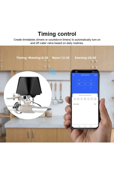 OEM Smart Solenoid Valve, Wi-Fi, Tuya/Smart Life App, Alexa/Google Assistant Compatible, Black