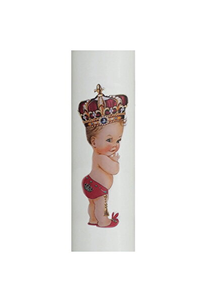 SERVUS COLLECTION Baptism Candle Prince with red 4.5 cm 50 cm