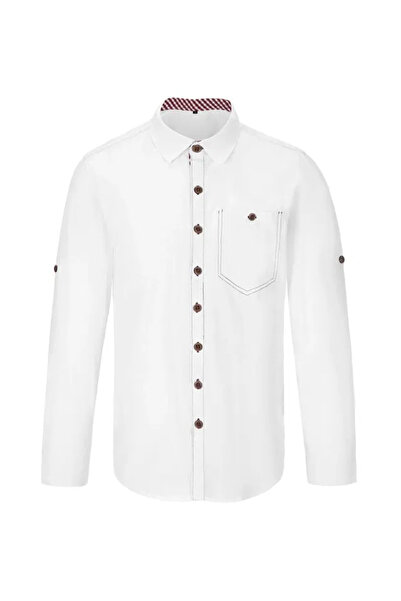 OEM Cămașă bărbătească casual cu mânecă lungă, mărimea XL, albă, 100% bumbac