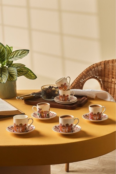 Karaca Latli 6-Person Coffee Cup Set 80 ml