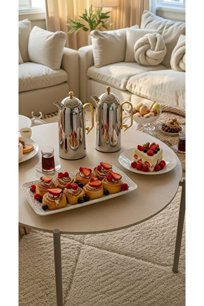 Generic 1-liter tea and coffee thermos set with a royal design