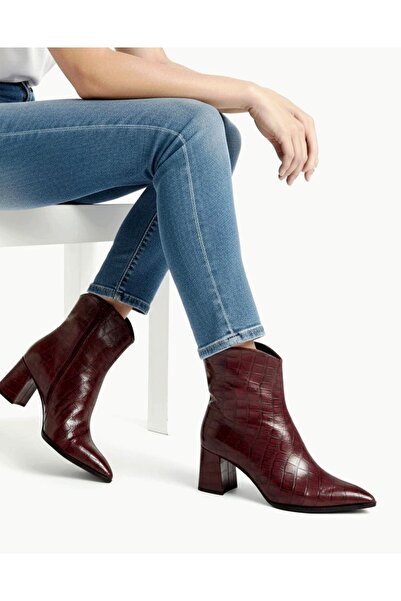 v.s.h velvet Dámské klasické dámské boty s krokodýlím vzorem se špičatou špičkou na silném podpatku s bočním zipem