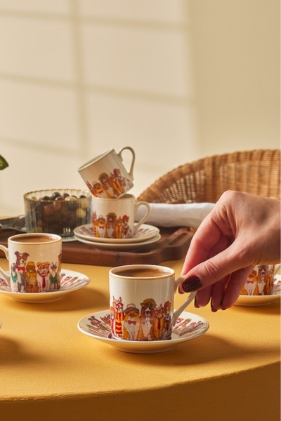 Karaca Latli 6-Person Coffee Cup Set 80 ml