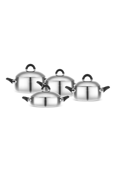 Karaca Fuji Induction Base 8-Piece Steel Cookware Set
