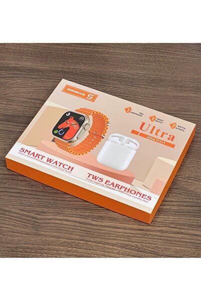 ZERO SPACE Ultra 7+1+1 Smart Watch Bundle with Earphones, 7 Watch Straps, Compatible with iPhone and Android