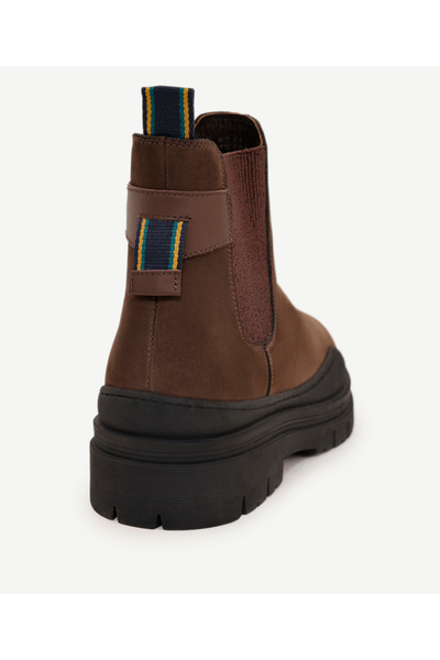 Yargıcı Kalın Tabanlı Deri Lastikli Bot