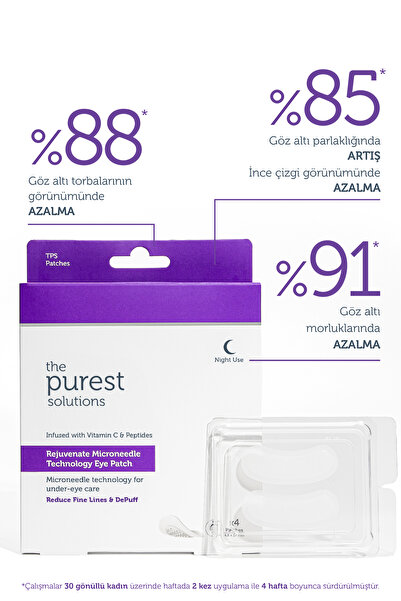 The Purest Solutions Microneedle Teknolojili Aydınlatıcı & İnce Çizgi Karşıtı Göz Altı Bandı / Patch