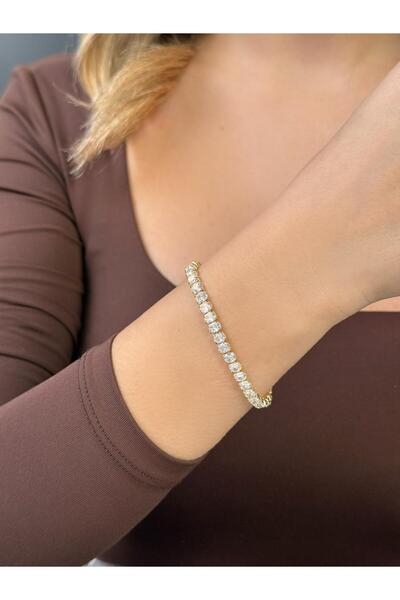 Fern Jewelry Taşlı Su Yolu Bileklik Gümüş/Altın Renk