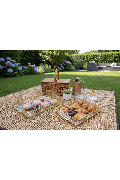 Generic A set of versatile serving trays with a sophisticated and elegant design, 35x25 cm / 30x20 cm