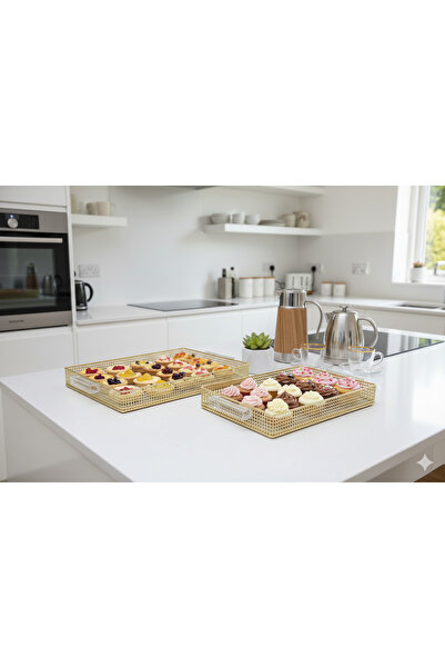 Generic A set of versatile serving trays with a sophisticated and elegant design, 35x25 cm / 30x20 cm