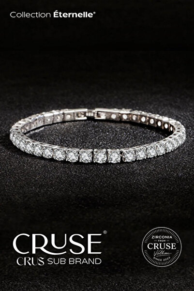 Cruse 925 Ayar Gümüş Crystal Taşlı Su Yolu Bileklik Özel Seri Sertifikalı
