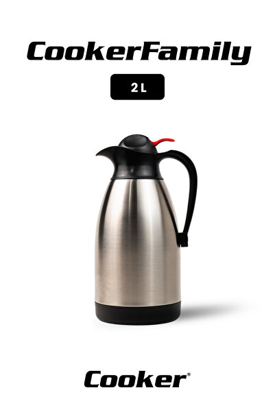 Cooker ترمس فولاذي ذو طابقين 2 لتر
