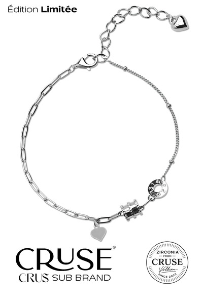 Cruse 925 Ayar Gümüş Zarafet Bağı Bileklik 18 Ayar Beyaz Altın Kaplama Éditio...