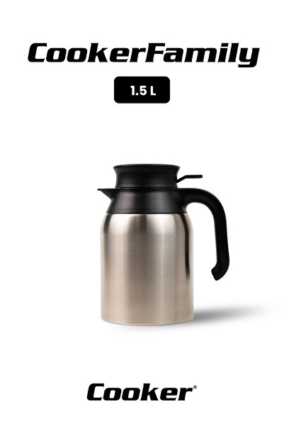 Cooker 1,5 Litre Çift Kat Paslanmaz Çelik Termos ( Piknik Kamp Outdoor Ofis O...