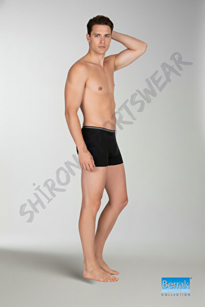 Shiron Sportswear&Company Ανδρικό σετ ελαστικό ύφασμα μποξεράκια μαύρα 3% βαμβάκι - 95% βαμβάκι - εσώρουχα BERRAK / 1097