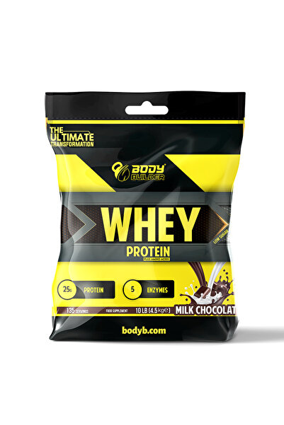 Body Builder بروتين مصل اللبن بنكهة الشوكولاتة بالحليب، 10 أرطال، 135 حصة، لنمو العضلات وزيادة القدرة على التحمل