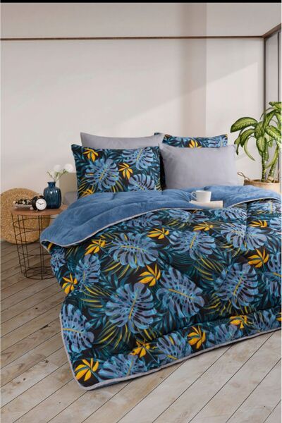 VİLERA HOME Pofi̇k Welsoft Double Size Duvet Set with Pillowcases