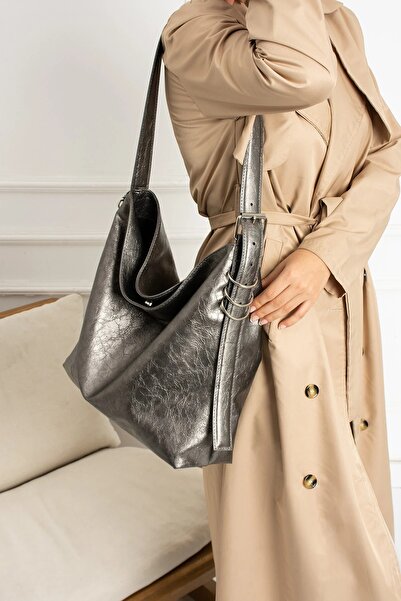 Nudia Geantă de umăr și de mână pentru femei, de dimensiuni mari, cu detaliu ...