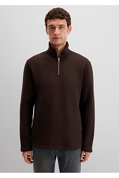 Mavi 0S10519 Half Zipper Men's Sweatshirt Brown