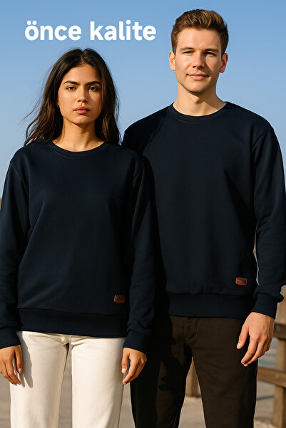 couis sweatshirt 2 iplik şardunlu Dar kesim