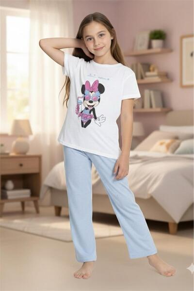 Sude HOMEWEAR Girl's Patterned Short Sleeve Pajama Set