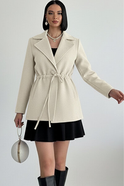 ALFUDO Moda Collection Ecru Colorful Detailing Comfortable Fit Cashmere Cardigan/Jacket