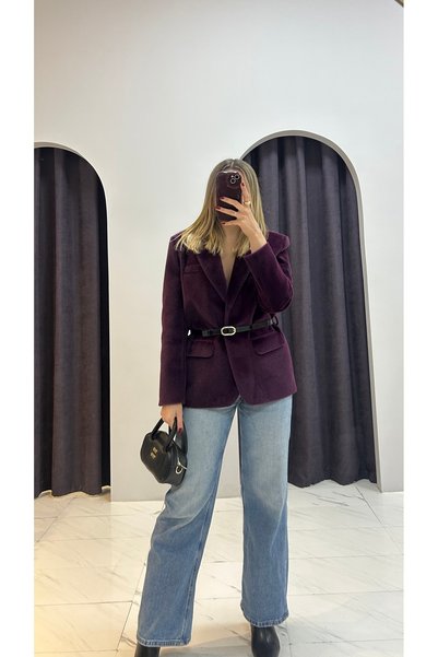MERVENS Plush Belt Detailed Jacket
