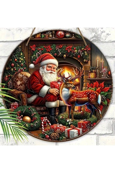 SedTa Yeniyıl Temalı Noel Baba 2D Kapı Süsü