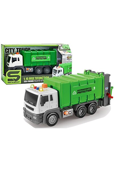 OEM Garbage truck, 1:16, sound effects, White/Green, +3 years