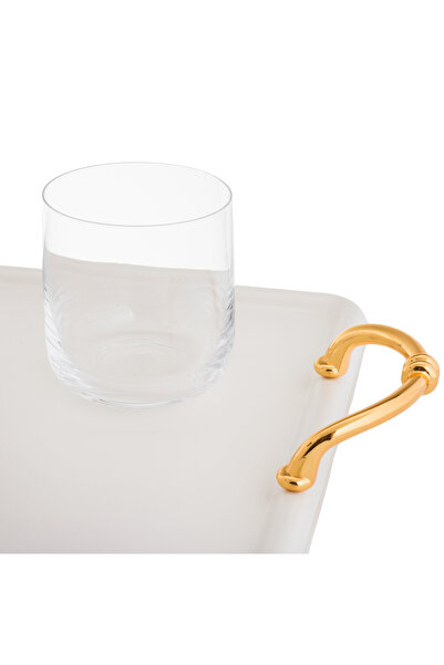 Alaska Luxury Ragad Tray Set 3 Pcs White With Gold