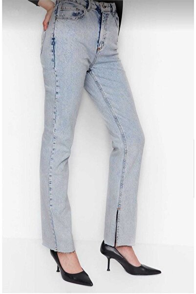 Livik Eliza Women Ikon Сині джинси з еластичною талією та широкими штанинами. (Супервисока талія.) Широкі штанини.