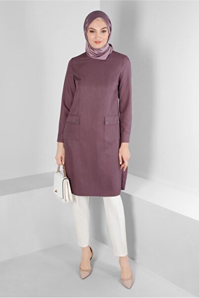 Alvina Slit Detailed Pocket Tunic - 43424