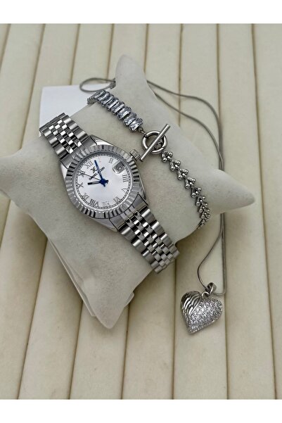 Daniel Klein Orijinal Kadın Kol Saati 2 Yıl Garantili Çelik Kolye Ve Bileklik Seti dklr09