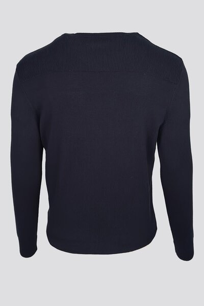 NCS Men's Knitwear Crew Neck Pocket Detailed Navy Blue 3753